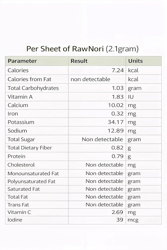 Raw Organic Nori Sheets 50 qty Pack! - Certified Vegan Raw Kosher Sushi Wrap Papers - Premium Unheated Un Cooked untoasted dried - RAWFOOD