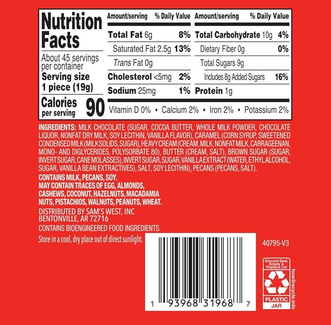 Member Marks Milk Chocolate Pecan Caramel Clusters 30.2 oz. Pack-1