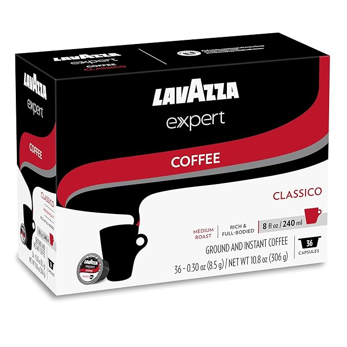 Lavazza Expert Classico Coffee Capsules Medium Roast Arabica and Robusta Blend Compatible with Lavazza Classy Plus Machine (72 Capsules)