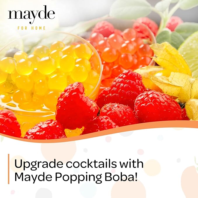 Mayde Popping Boba Pearls Popping Boba Balls For Drinks Bubble Fruit Popping Pearls For Bubble Tea Smoothies &amp More Mango Flavor 7 Pounds