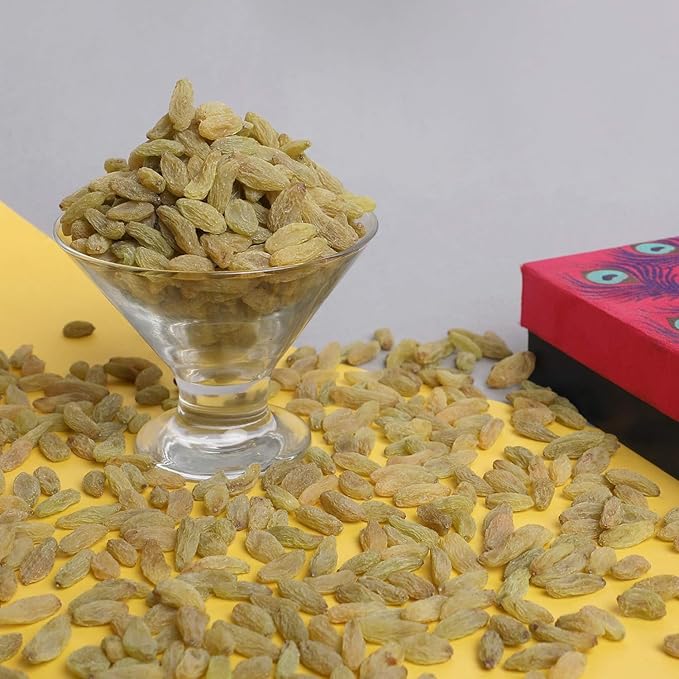 Dry Fruits Green Kandhari Kishmish Seedless Dried Grapes or Raisins Afghani Kishmish Sundekhani Kishmish Chemical Free No Preservatives - 250 Grams