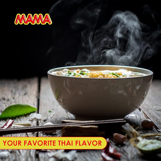 MAMA Noodles Vermicelli Clear Soup Instant Rice Noodles w/Delicious Thai Flavors Hot &amp Spicy Noodles No Trans Fat w/Fewer Calories Than Deep Fried Noodles 30 Pack