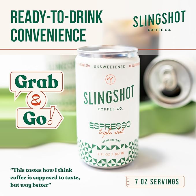 Chilled Espresso - Triple Shot Ready-to-Drink Coffee 7oz Cans (12 Pack) | Organic Italian Espresso Blend with Silky Smooth Flavor with Notes of Caramel Baking Spice &amp Dark Fruit