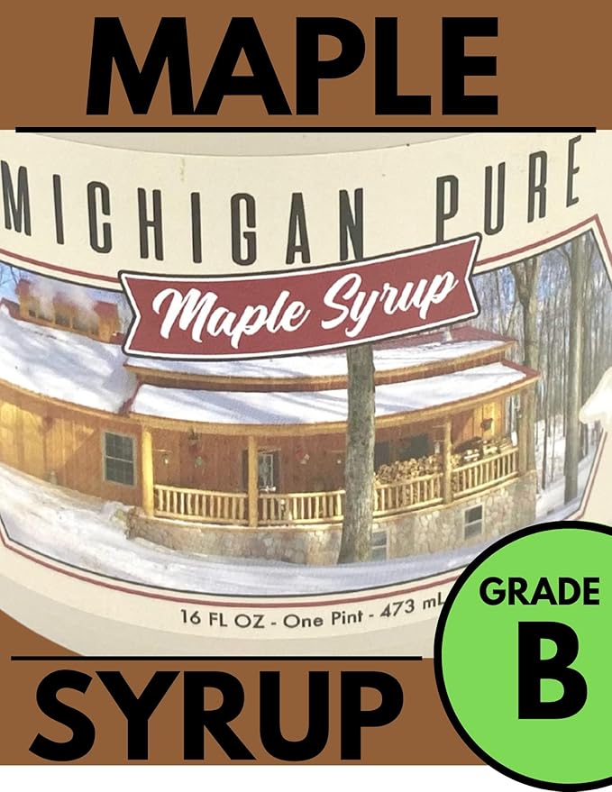 All Natural 100% Pure B Grade Maple Syrup 16 Oz. (Pint)- Case of 12