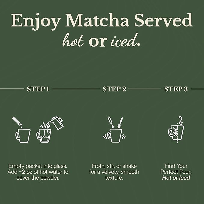 Sage Matcha Focus Organic Matcha Latte Packets - Ceremonial Grade Japanese Matcha Powder with Oat Milk - Unsweetened Plant-Based Instant Matcha Latte Drink Mix Dairy-Free - 6 Single-Serve Sticks