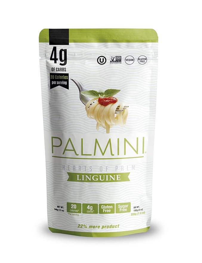 NEW !! Palmini Pouch VARIETY PACK | Linguine | Angel Hair | Lasagna | Rice | 4g of Carbs | As Seen On Shark Tank | Gluten Free (12 Ounce (Pack of 4))