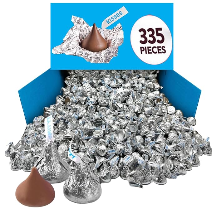Kissess Milk Chocolate Candy | Individually Wrapped Christmas Candy Treats | Hershys Kissess Bulk Candy | (3 - LBS Original)