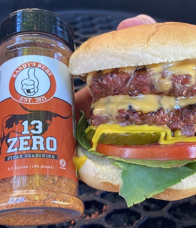 Randy's Rubs Seasoning 13ZERO Steak Seasoning SUGAR FREE and NON-DAIRY IT DONT SUCK Y'ALL! (One LARGE 11.5 Ounce Shaker)