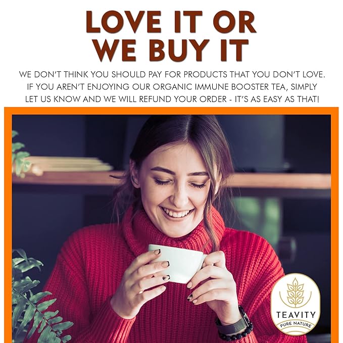 Organic Ginger Tea Pod with Echinacea Turmeric and Licorice for Keurig Decaf by Teavity (24 Tea Pods)
