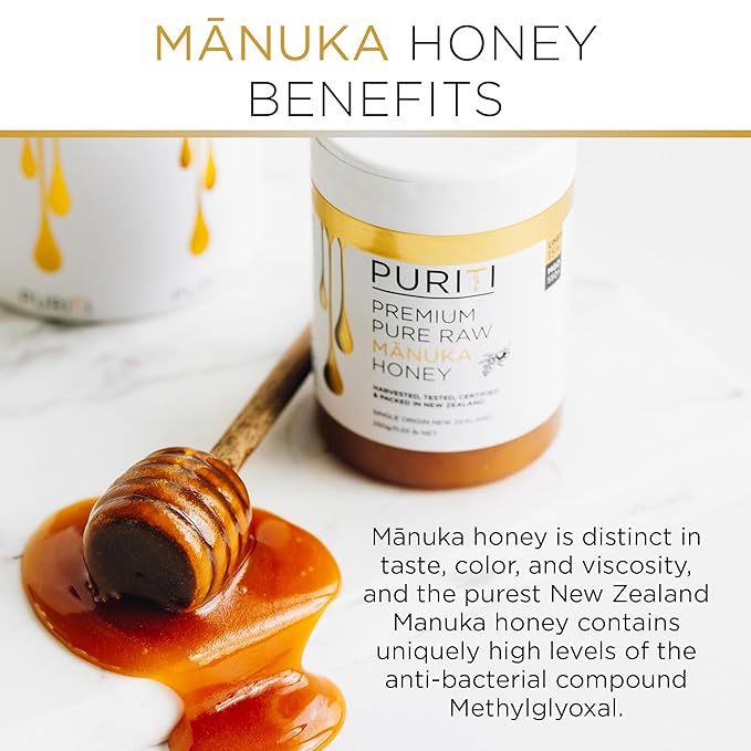 PURITI Manuka Honey MGO 300+ / UMF 10+ | 100% Pure Genuine Raw Manuka Honey | 8.8 Oz / 250g | Harvested Tested Certified and Packed in New Zealand
