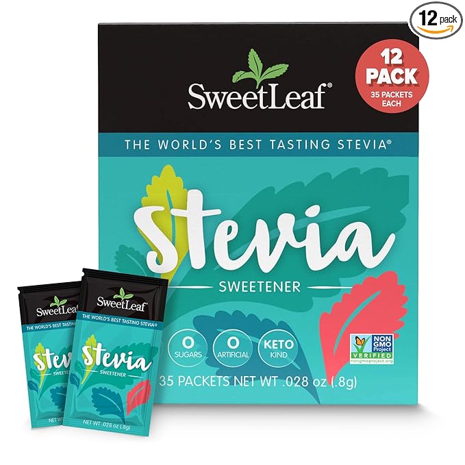 SweetLeaf Organic Stevia Powder Packets - Zero Calorie Sweetener with Stevia Leaf Extract No Artificial Sweetener Additive Sugar Free Keto Friendly Non GMO Gluten Free - 35 Packets (Pack of 1)