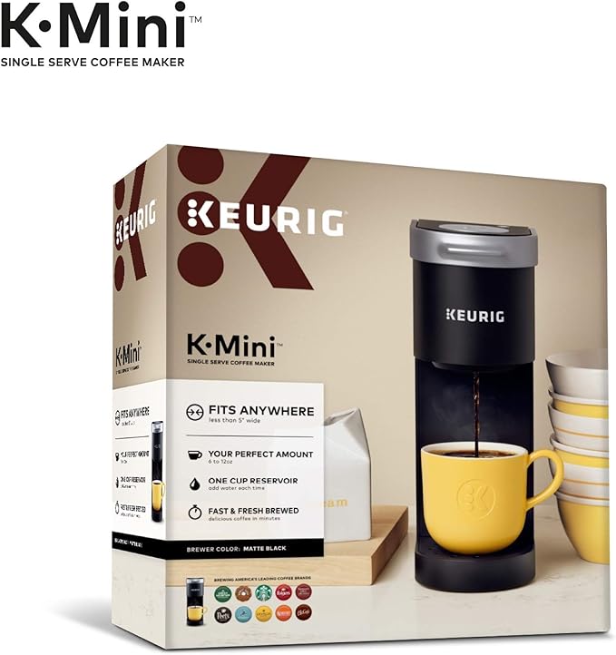 Keurig K-Mini Single Serve Coffee Maker with Maxwell House Original Medium Roast Coffee Pods 32 K-Cup Pods