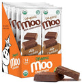 Moo Chocolates Organic Solid Milk Chocolate Large Bars 1.4 oz 14 ct (Pack of 1) | USDA Organic Non-GMO | 110 Calorie Snacks for On-the-Go Lunchboxes Office