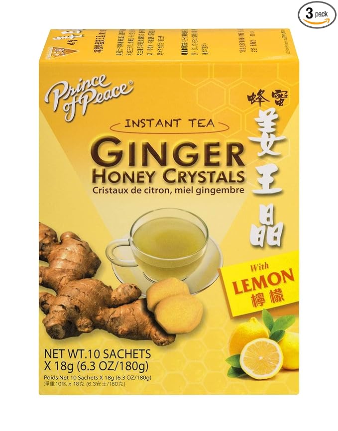Prince of Peace Ginger &amp Lemon Honey Crystals (18g x 10) (Pack of 3)