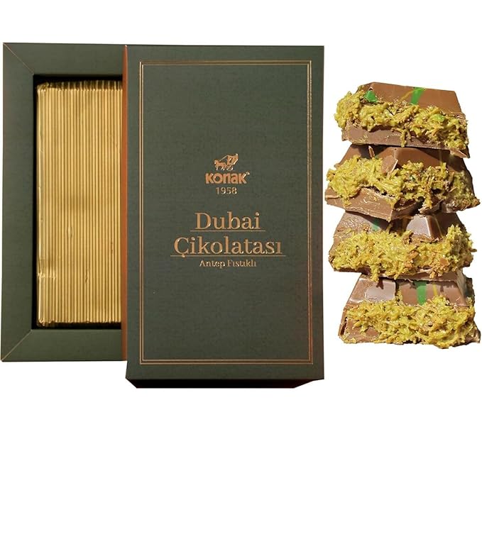 Angel Hair &amp Dubai Chocolate Gift Box – Kunafa Pistachio 200g + Chocolate Cotton Candy Bar 170g – Luxury Assorted Sweets with Strawberry &amp Pistachio – Holiday Birthday Celebration Treat (1-P