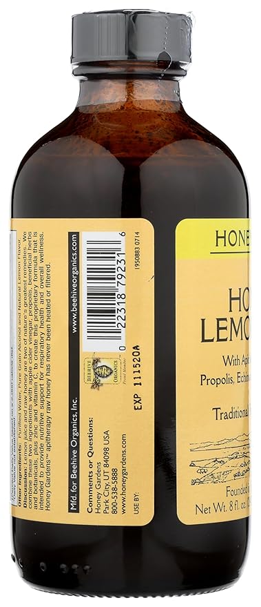 ZAND Lemon and Honey Syrup with 170 mg of Vitamin C and 3 mg of Zinc Apitherapy Formula Includes Raw Honey Organic Apple Cider Vinegar Echinacea Blend Rose Hips and More 8 FL. OZ. 48 Servings