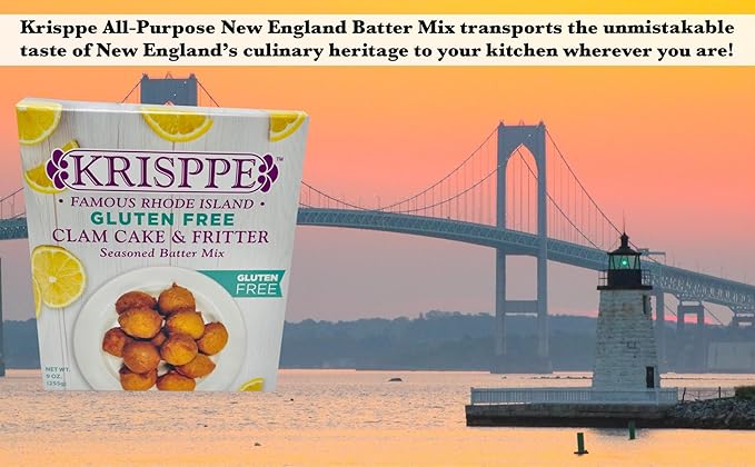 Krisppe Famous Rhode Island Gluten Free Clam Cake &amp Fritter Seasoned Batter Mix (3 Pack)