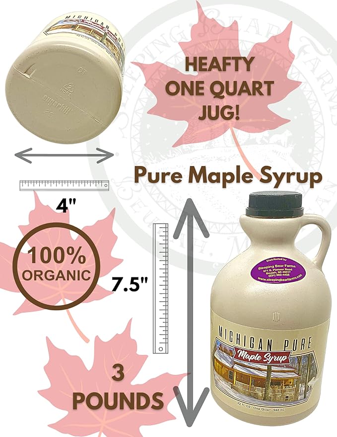 All Natural 100% Pure B Grade Maple Syrup 32 Oz. (Quart) - Case of 12