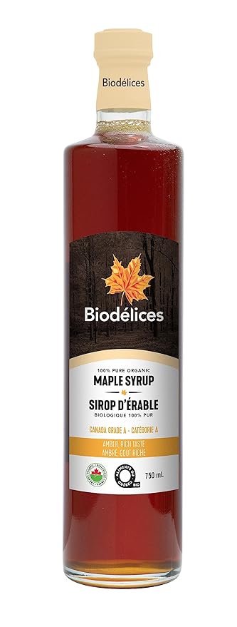 Biodélices Maple Syrup - Glass Bottle - 750ml - Pure Premium Maple Syrup from Quebec Canada