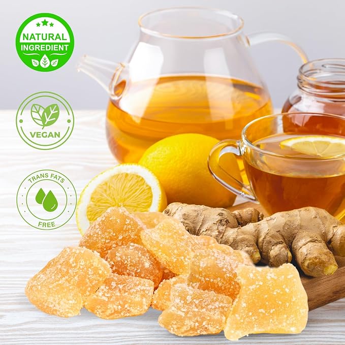 Crystallized Ginger Chunks by It's Delish 2.5 Lb Jumbo Reusable Container | Candied Dried Ginger Fruit Chews Natural Candy Ginger Root with Sugar Crystals Unsulphured - Healthy Snack Vegan Kosher