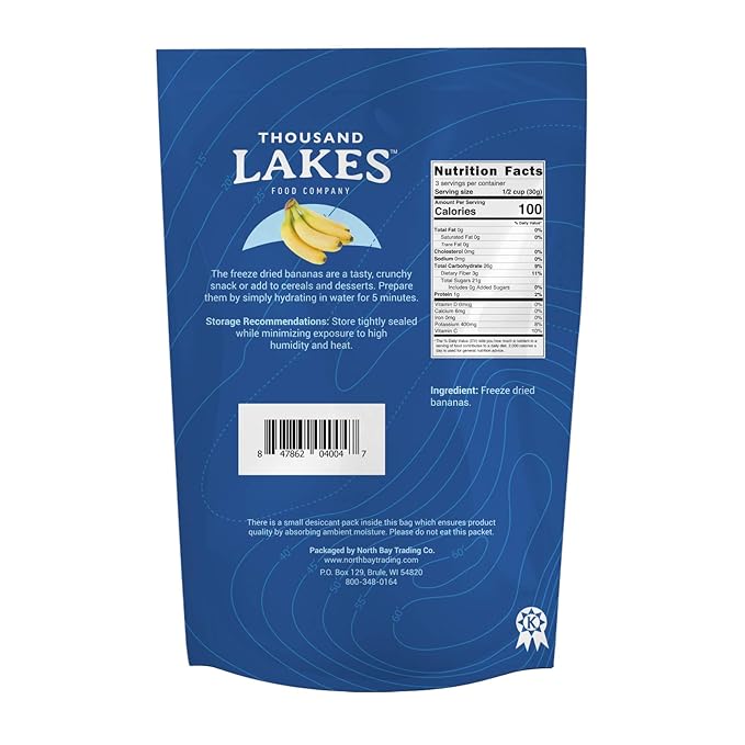 Thousand Lakes Freeze Dried Fruit 3 2-Pack (6 Pouches Total) Bundle | 100% Raspberries Sliced Strawberries and Sliced Bananas