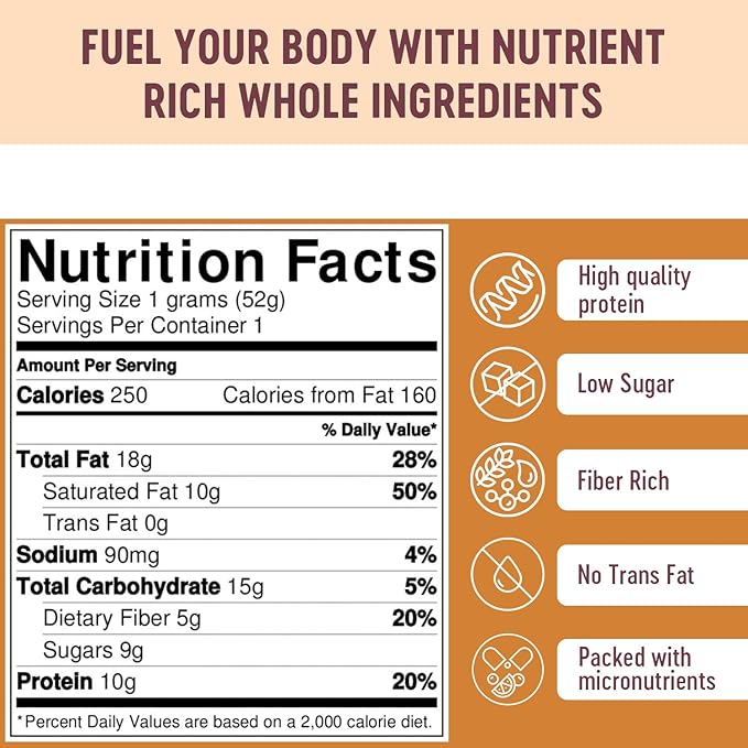 Cashew Cinnamon Bar- Organic Paleo Gluten Free and Raw by Mammoth Bar 10-12g Protein 1.8 Oz. Bar (10 Bars) …