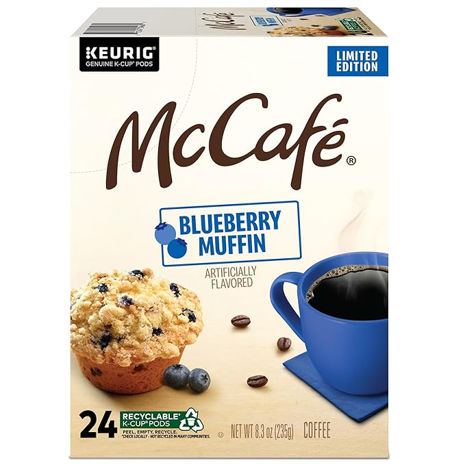 McCafe Blueberry Muffin Coffee Keurig Single Serve K-Cup Pods 24 Count