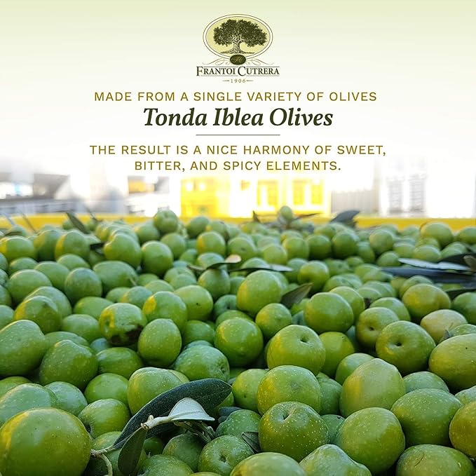 Frantoi Cutrera Primo Cold Extracted Italian Extra Virgin Olive Oil Cold Pressed Polyphenol Rich Olive Oil Authentic Certified DOP Sicilian EVOO Imported From Italy 25.4 fl oz (Pack of 1)