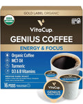 VitaCup Keto Coffee Pods with MCT Oil Turmeric Vitamins B &amp D for Energy in Recyclable K-Cup Compatible Pods