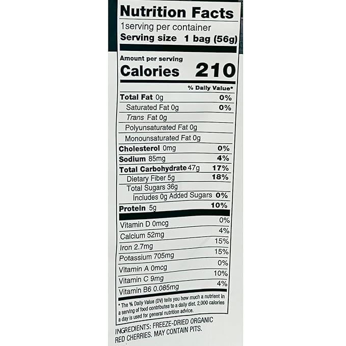 Chelan Ranch Organics Freeze-Dried Organic Cherries Non-GMO &amp Vegan 2 Ounce Bag (3-Pack)