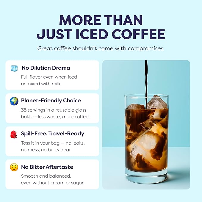 Coffee Concentrate - Limited Release Flavors - Cold Brew Coffee Perfect for Hot or Iced Instant Coffees Hot Drinks Cold Brew Concentrate 35 Servings - Iced Vanilla Cream Drizzle