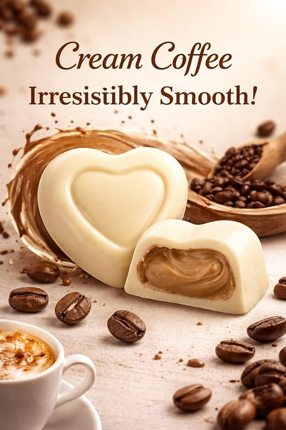 OMNIYA Delicacy - Luxury Chocolate Heart Box - 16 Pcs Heart Shaped Chocolate w/ 4 Flavors (Raspberry Coffee Pistachio &amp Chocolate) Premium Gourmet Creme Filled Chocolate for Special Occasions