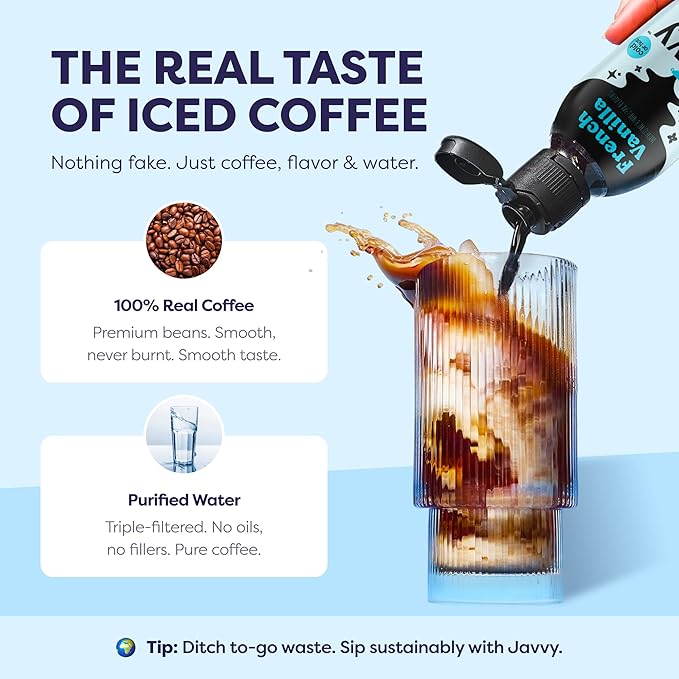 Coffee Concentrate - Cold Brew Coffee Perfect for Hot or Iced Instant Coffees Hot Drinks Cold Brew Concentrate 35 Servings - French Vanilla
