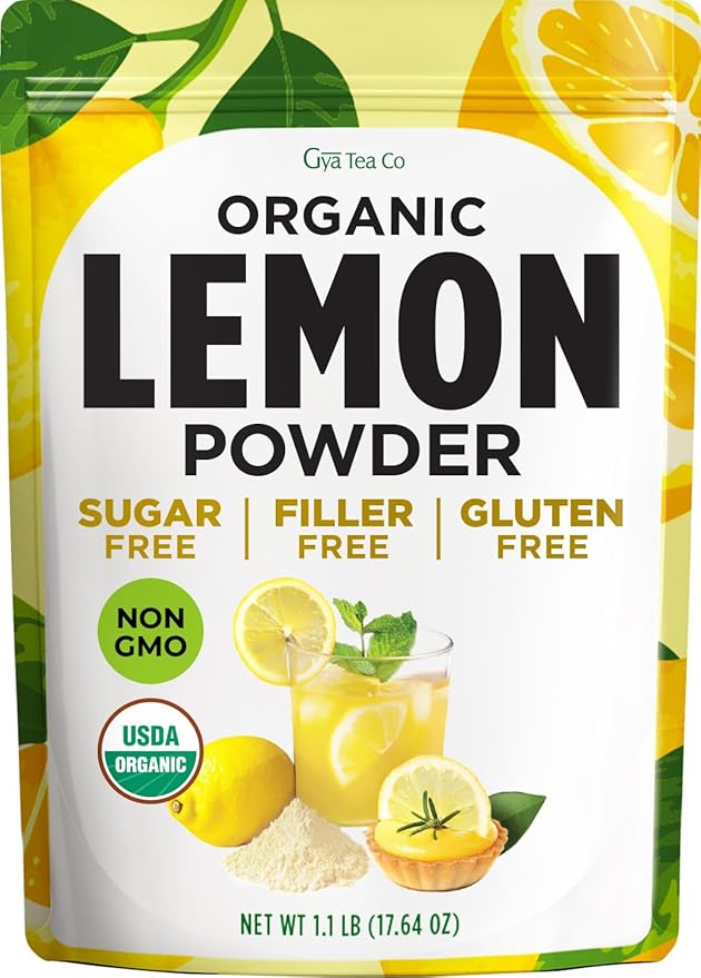 Organic Lemon Juice Powder 1.1 Lb Bulk Size - 100% Freeze Dried Fresh Zesty Flavor Great for Drinks &amp Baking - Rich in Vitamin C &amp Antioxidants Non-GMO Gluten-Free &amp No Added Sugar