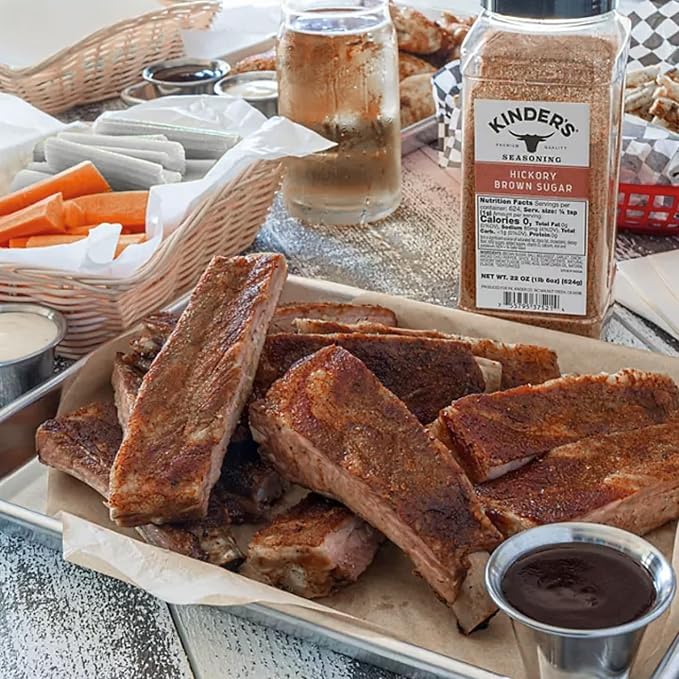 Kinder Hickory Brown Sugar Seasoning &amp BBQ Rub 22 oz – Sweet &amp Smoky Blend with Real Molasses – Premium Spices for Pork Chicken Salmon and Ribs – Gluten-Free &amp Non-GMO