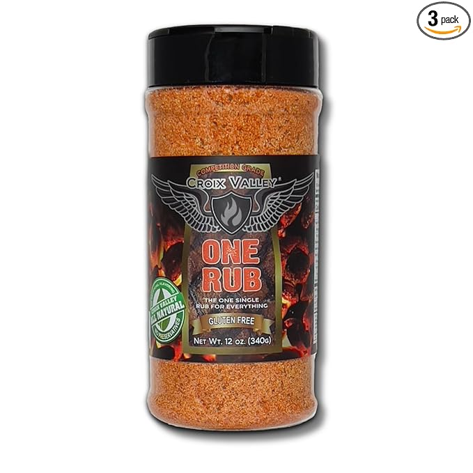 Croix Valley One Rub – 3 Pack (12 oz Plastic Shaker Bottle) – Deep Savory Umami with Bold Steakhouse Flavor – Gluten-Free All-Natural Vegan – All-Purpose Barbecue Seasoning
