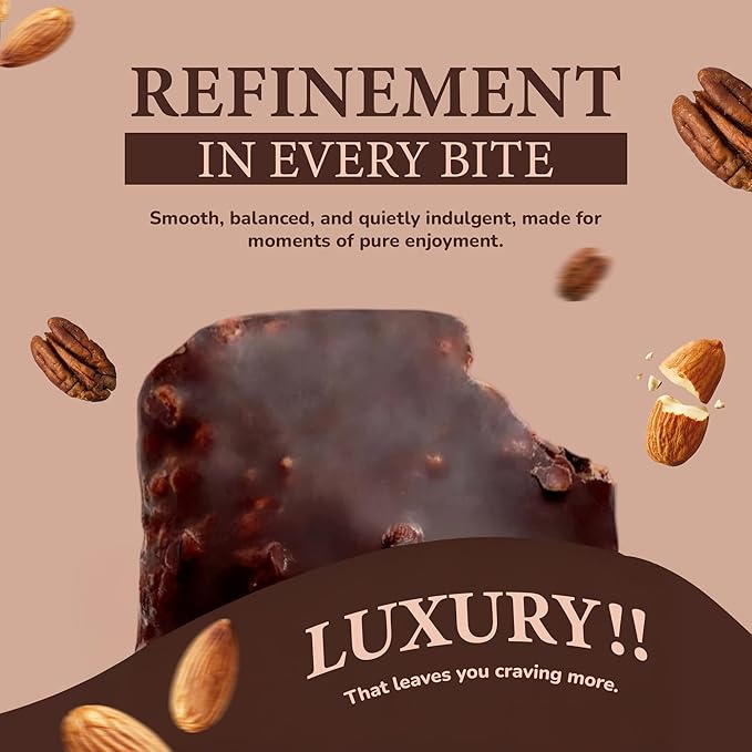 Rawmantic Vegan Protein Bar Dark Chocolate (Pack of 12) – Blend of Dairy Free Dark Chocolate Pea Protein Almonds Pecans Cacao Nibs &amp More - Dairy-Free Gluten-Free Plant-Based &amp Guilt-Fre