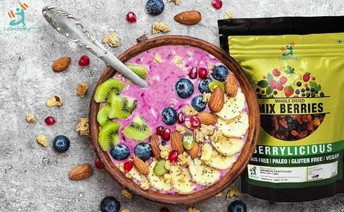 Astha LEANBEING-Dried Berries Mix Berries(200G) High in -Oxidants | Non-GMO Dried Blueberries CranberriesStrawberries gojiberries Black Currants