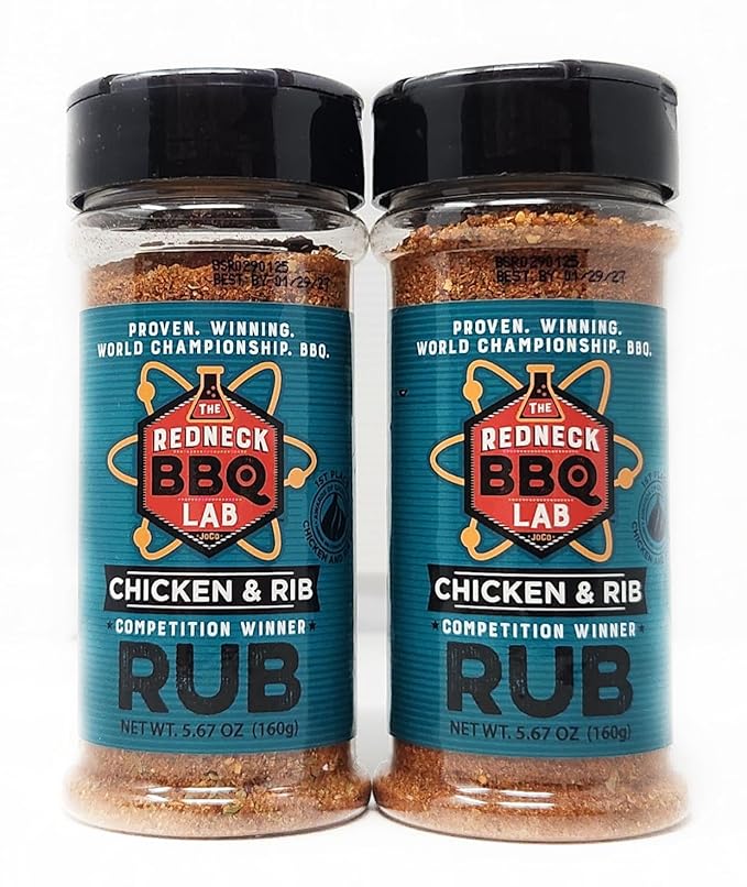 2 Pack of Competition Winner Seasoning and Spices The Redneck Lab Barbecue Rub (5.67oz Chicken and Rib)