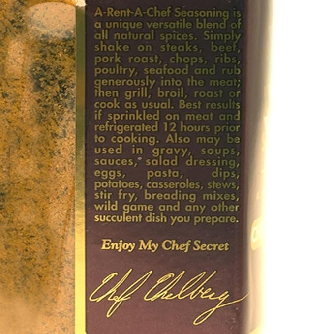 A-Rent-A-Chef All Natural All Purpose Chef's Secret Seasoning - Gluten Free - MSG Free - 32 oz. - 3 Pack - Made in the USA - Proudly Made in Nebraska
