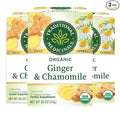 Traditional Medicinals Organic Ginger &amp Chamomile Herbal Tea Relieves Occasional Indigestion or Nausea (Pack of 3) - 48 Tea Bags Total