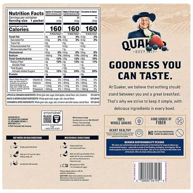 Instant Oatmeal Variety Pack 1.51 Ounces 52 Count (52 Count (1 Pack))