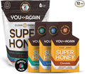 You Again Super Honey Packets - Variety | Workout Clean Energy Gel | Cycling Endurance Running Gel or Energy Snack | Paleo &amp Carnivore Snack | Gluten-Free | Made in USA | 12 Pack