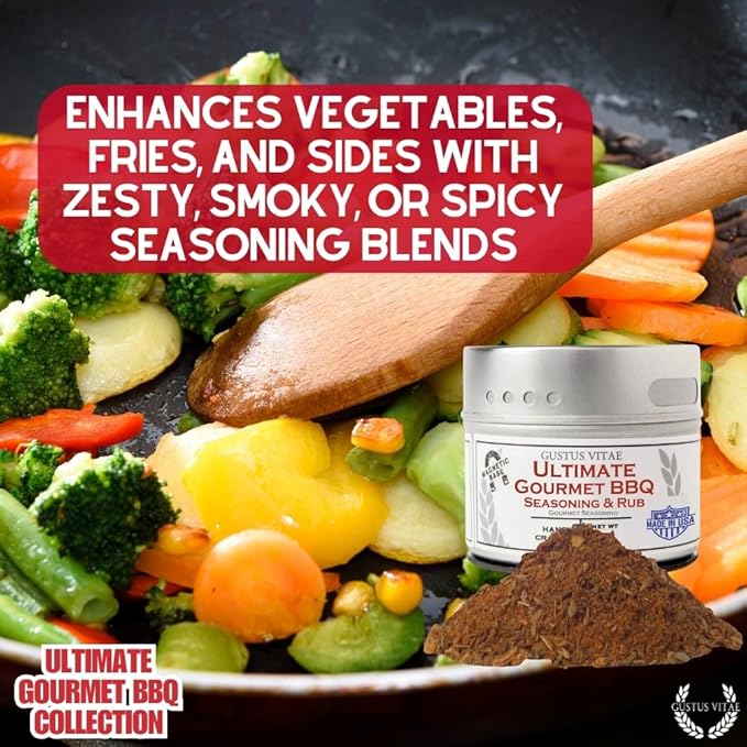 Ultimate Gourmet BBQ Seasoning Collection | Non GMO | All Natural | 6 Magnetic Tins | GLP-1 Friendly | Ultra Premium | Sustainably Sourced | Artisanal Salts &amp Spice Blends | Hand Crafted | Small B