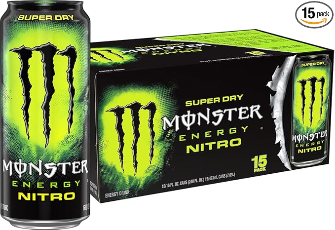Monster Energy Nitro Super Dry Maximum Strength Energy Drink 16 ounce | Pack of 15