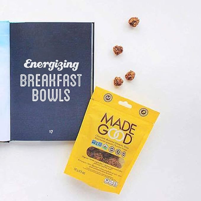MadeGood Chocolate Banana Granola Minis 6 Pouches (3.5oz/Each) Wholesome and Delicious Bite-Sized Snacks Organic Made with Allergy Friendly Ingredients Ideal for School Safe Lunches and Snacks