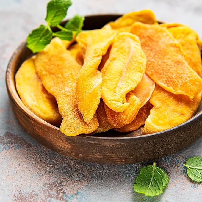 Dried Mango Slices - Soft &amp Juicy Sweet Dried Mango Slices Healthy Snack Delicious Texture Chewy Ripened Mangos Dried Fruits with Natural Tangy Sweetness of Fresh Mangoes Natural Source of Vitam