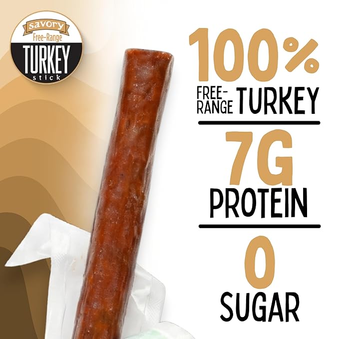 Savory Turkey Sogo Snacks No Sugar Low Carb Free-Range from a 3rd Generation Independent Family Farm. Gluten Free Hiking Snacks. Keto Whole Paleo Friendly (Savory Turkey 72 Count)