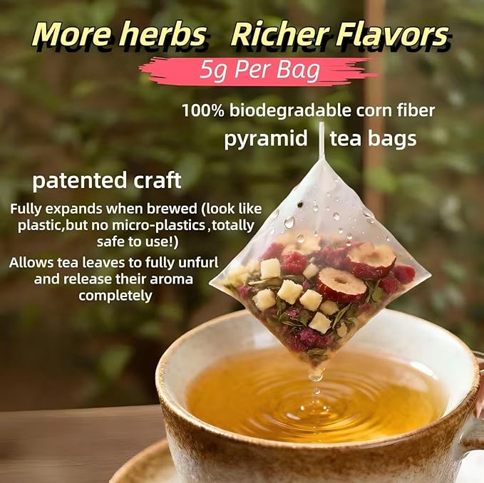 Eastrue Ginger Raspberry Leaf Tea with Jujube Dates - 42 Tea Bags(210g)Sweet &amp SpicyTraditional Chinese Herbal Tea Tea Gift for WomenCaffeine Free Organic Non-GMO