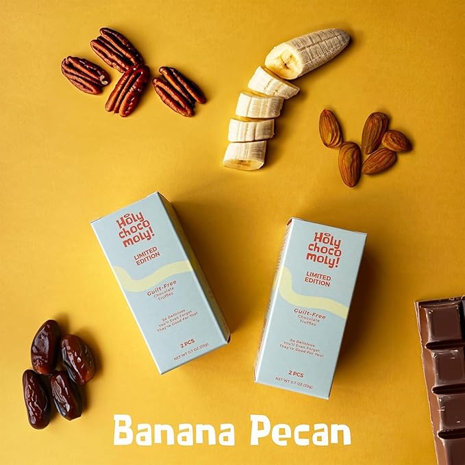 Fruit &amp Nut (Hazelnut Coconut Banana Pecan Orange) Pack | Low in Refined Sugar Made With Dates and Real Nut Butters | Healthy On-the-go Snack | 4 Truffles/Box 16 Truffles